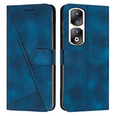 Custodia Portafoglio In Pelle Cover con Supporto Y08X per Huawei Honor 90 Pro 5G Blu