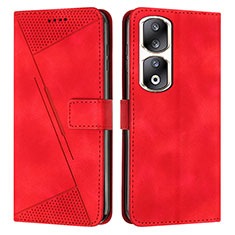 Custodia Portafoglio In Pelle Cover con Supporto Y08X per Huawei Honor 90 Pro 5G Rosso