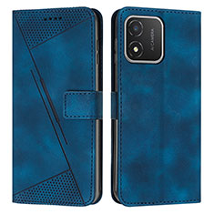 Custodia Portafoglio In Pelle Cover con Supporto Y08X per Huawei Honor X5 Blu