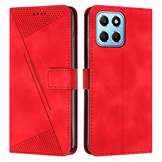 Custodia Portafoglio In Pelle Cover con Supporto Y08X per Huawei Honor X6 Rosso