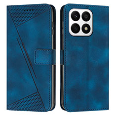 Custodia Portafoglio In Pelle Cover con Supporto Y08X per Huawei Honor X8a 4G Blu
