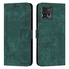Custodia Portafoglio In Pelle Cover con Supporto Y08X per Motorola Moto G72 Verde