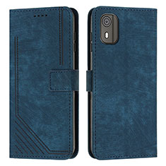 Custodia Portafoglio In Pelle Cover con Supporto Y08X per Nokia C02 Blu