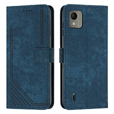 Custodia Portafoglio In Pelle Cover con Supporto Y08X per Nokia C110 Blu