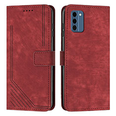 Custodia Portafoglio In Pelle Cover con Supporto Y08X per Nokia C300 Rosso