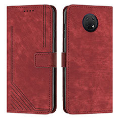 Custodia Portafoglio In Pelle Cover con Supporto Y08X per Nokia G10 Rosso