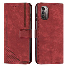 Custodia Portafoglio In Pelle Cover con Supporto Y08X per Nokia G11 Rosso