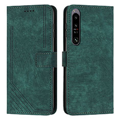 Custodia Portafoglio In Pelle Cover con Supporto Y08X per Sony Xperia 1 IV Verde