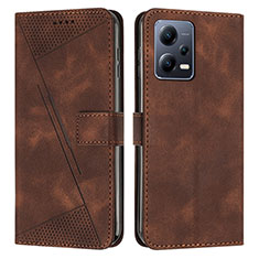 Custodia Portafoglio In Pelle Cover con Supporto Y08X per Xiaomi Redmi Note 12 Pro+ Plus 5G Marrone