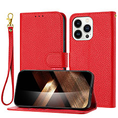 Custodia Portafoglio In Pelle Cover con Supporto Y09X per Apple iPhone 14 Pro Rosso