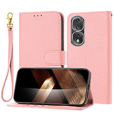 Custodia Portafoglio In Pelle Cover con Supporto Y09X per Huawei Honor 80 Pro 5G Oro Rosa