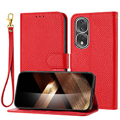 Custodia Portafoglio In Pelle Cover con Supporto Y09X per Huawei Honor 80 Pro 5G Rosso