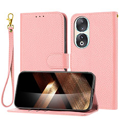 Custodia Portafoglio In Pelle Cover con Supporto Y09X per Huawei Honor 90 5G Oro Rosa