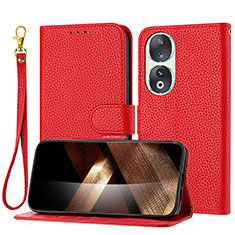 Custodia Portafoglio In Pelle Cover con Supporto Y09X per Huawei Honor 90 5G Rosso