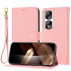 Custodia Portafoglio In Pelle Cover con Supporto Y09X per Huawei Honor 90 Pro 5G Oro Rosa