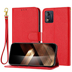 Custodia Portafoglio In Pelle Cover con Supporto Y09X per Motorola Moto E13 Rosso