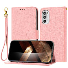 Custodia Portafoglio In Pelle Cover con Supporto Y09X per Motorola Moto G41 Oro Rosa