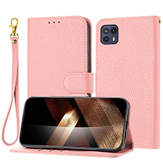 Custodia Portafoglio In Pelle Cover con Supporto Y09X per Motorola Moto G50 5G Oro Rosa