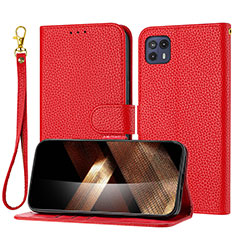 Custodia Portafoglio In Pelle Cover con Supporto Y09X per Motorola Moto G50 5G Rosso