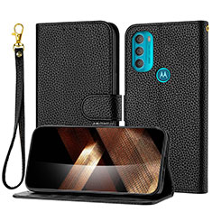 Custodia Portafoglio In Pelle Cover con Supporto Y09X per Motorola Moto G71 5G Nero