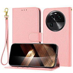 Custodia Portafoglio In Pelle Cover con Supporto Y09X per Oppo Find X6 5G Oro Rosa