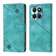 Custodia Portafoglio In Pelle Cover con Supporto YB1 per Huawei Honor X6a Verde