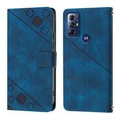 Custodia Portafoglio In Pelle Cover con Supporto YB1 per Motorola Moto G Power (2022) Blu