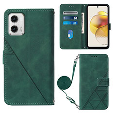Custodia Portafoglio In Pelle Cover con Supporto YB1 per Motorola Moto G73 5G Verde