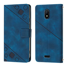 Custodia Portafoglio In Pelle Cover con Supporto YB1 per Nokia C100 Blu