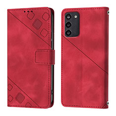 Custodia Portafoglio In Pelle Cover con Supporto YB1 per Nokia G100 Rosso