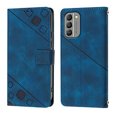 Custodia Portafoglio In Pelle Cover con Supporto YB1 per Nokia G400 5G Blu