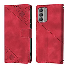 Custodia Portafoglio In Pelle Cover con Supporto YB1 per Nokia G400 5G Rosso