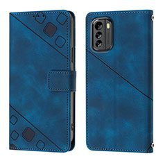 Custodia Portafoglio In Pelle Cover con Supporto YB1 per Nokia G60 5G Blu