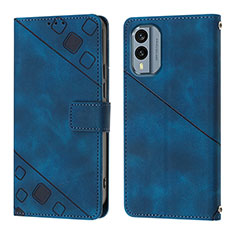 Custodia Portafoglio In Pelle Cover con Supporto YB1 per Nokia X30 5G Blu