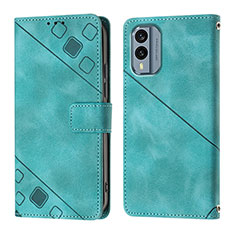 Custodia Portafoglio In Pelle Cover con Supporto YB1 per Nokia X30 5G Verde