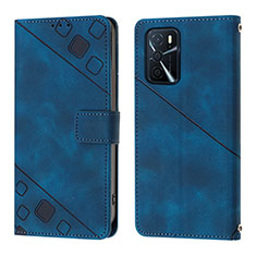 Custodia Portafoglio In Pelle Cover con Supporto YB1 per Oppo A54s Blu