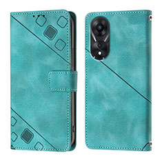 Custodia Portafoglio In Pelle Cover con Supporto YB1 per Oppo A78 5G Verde