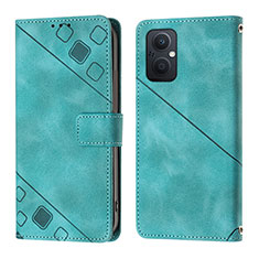 Custodia Portafoglio In Pelle Cover con Supporto YB1 per Oppo A96 5G Verde