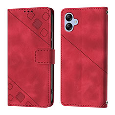 Custodia Portafoglio In Pelle Cover con Supporto YB1 per Samsung Galaxy A04 4G Rosso