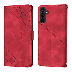 Custodia Portafoglio In Pelle Cover con Supporto YB1 per Samsung Galaxy A04s Rosso