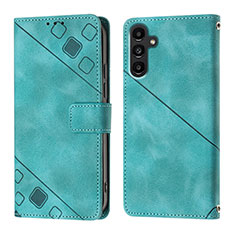 Custodia Portafoglio In Pelle Cover con Supporto YB1 per Samsung Galaxy A04s Verde