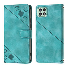 Custodia Portafoglio In Pelle Cover con Supporto YB1 per Samsung Galaxy A22 5G Verde