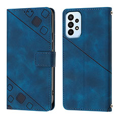 Custodia Portafoglio In Pelle Cover con Supporto YB1 per Samsung Galaxy A23 5G Blu