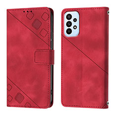 Custodia Portafoglio In Pelle Cover con Supporto YB1 per Samsung Galaxy A52s 5G Rosso