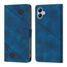 Custodia Portafoglio In Pelle Cover con Supporto YB1 per Samsung Galaxy F04 Blu