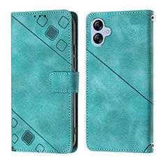 Custodia Portafoglio In Pelle Cover con Supporto YB1 per Samsung Galaxy F04 Verde