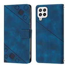 Custodia Portafoglio In Pelle Cover con Supporto YB1 per Samsung Galaxy M32 4G Blu