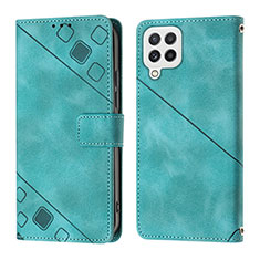 Custodia Portafoglio In Pelle Cover con Supporto YB1 per Samsung Galaxy M32 4G Verde