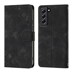 Custodia Portafoglio In Pelle Cover con Supporto YB1 per Samsung Galaxy S21 FE 5G Nero