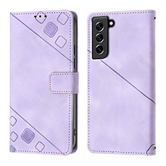 Custodia Portafoglio In Pelle Cover con Supporto YB1 per Samsung Galaxy S21 FE 5G Viola